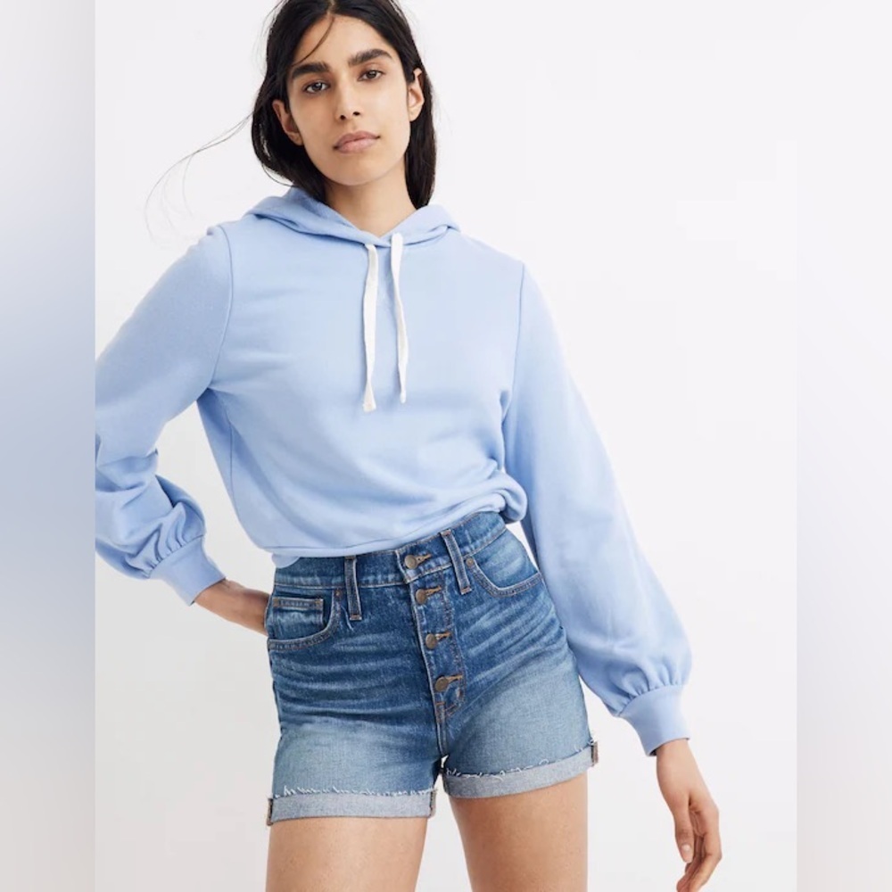 Madewell High-Rise Denim Shorts in Burke Wash: Button-Front Edition